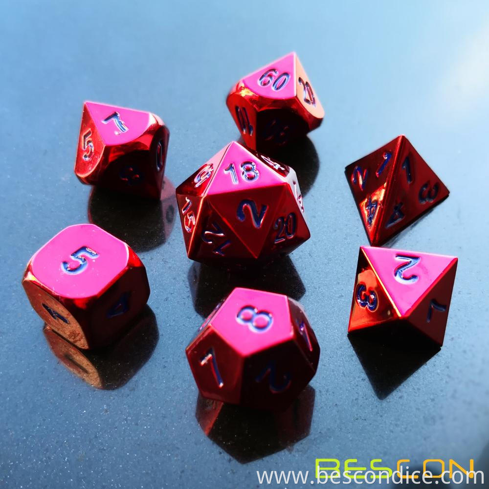 Metal Dice Set Glossed Color Of Wine 3 Metal Dice Set Glossed Color Of Wine 3